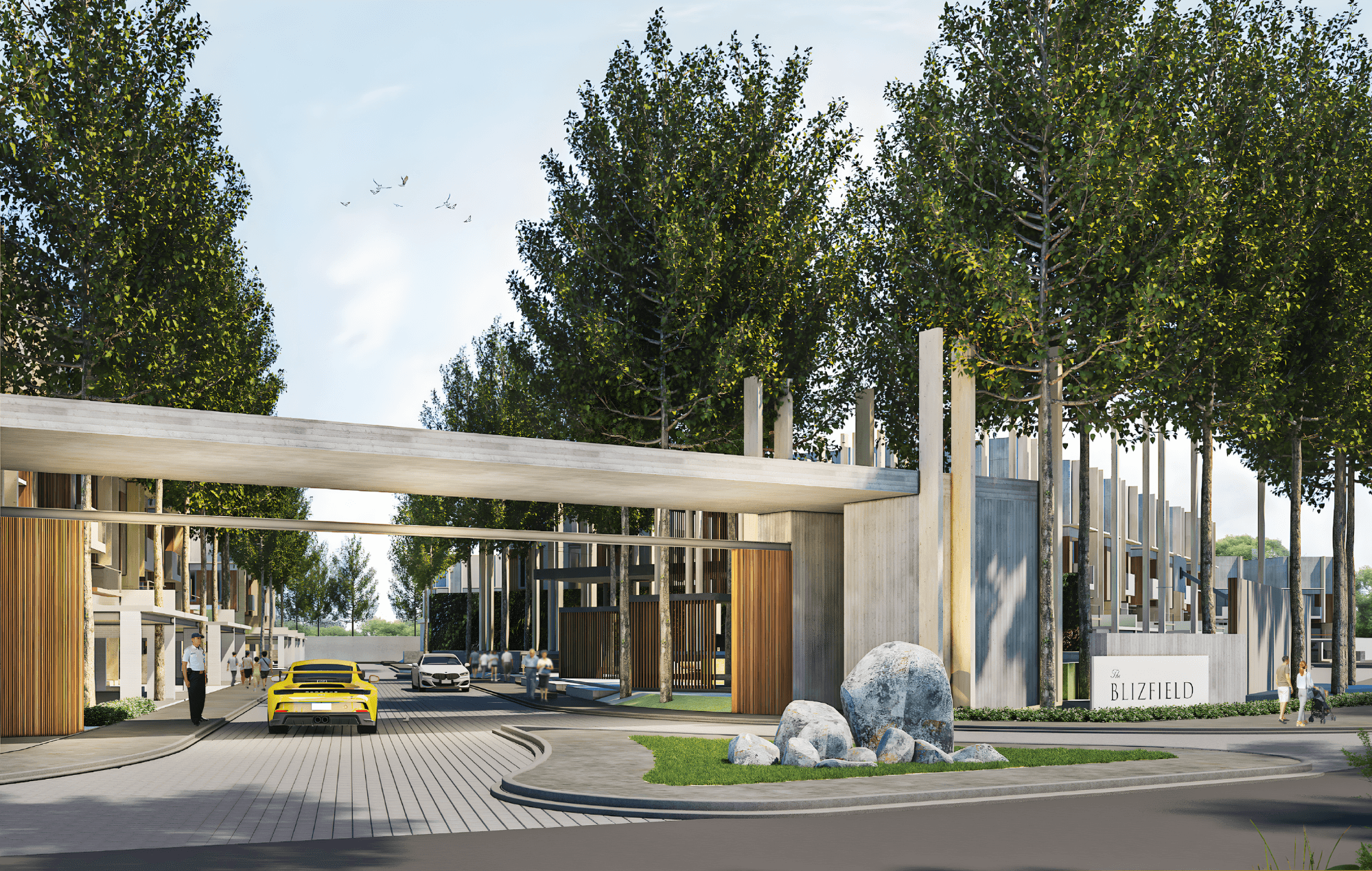 Tampak gerbang-The Blizfield-BSD City-Tangerang-Rumah dengan Sky Balcony-Rumah Natural Minimalis