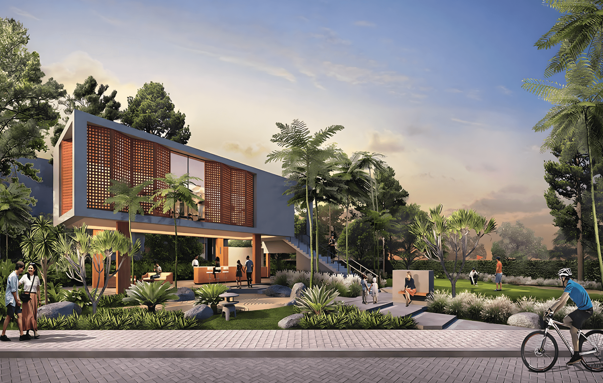 tampak lingkungan-The Blizfield-BSD City-Tangerang-Rumah dengan Sky Balcony