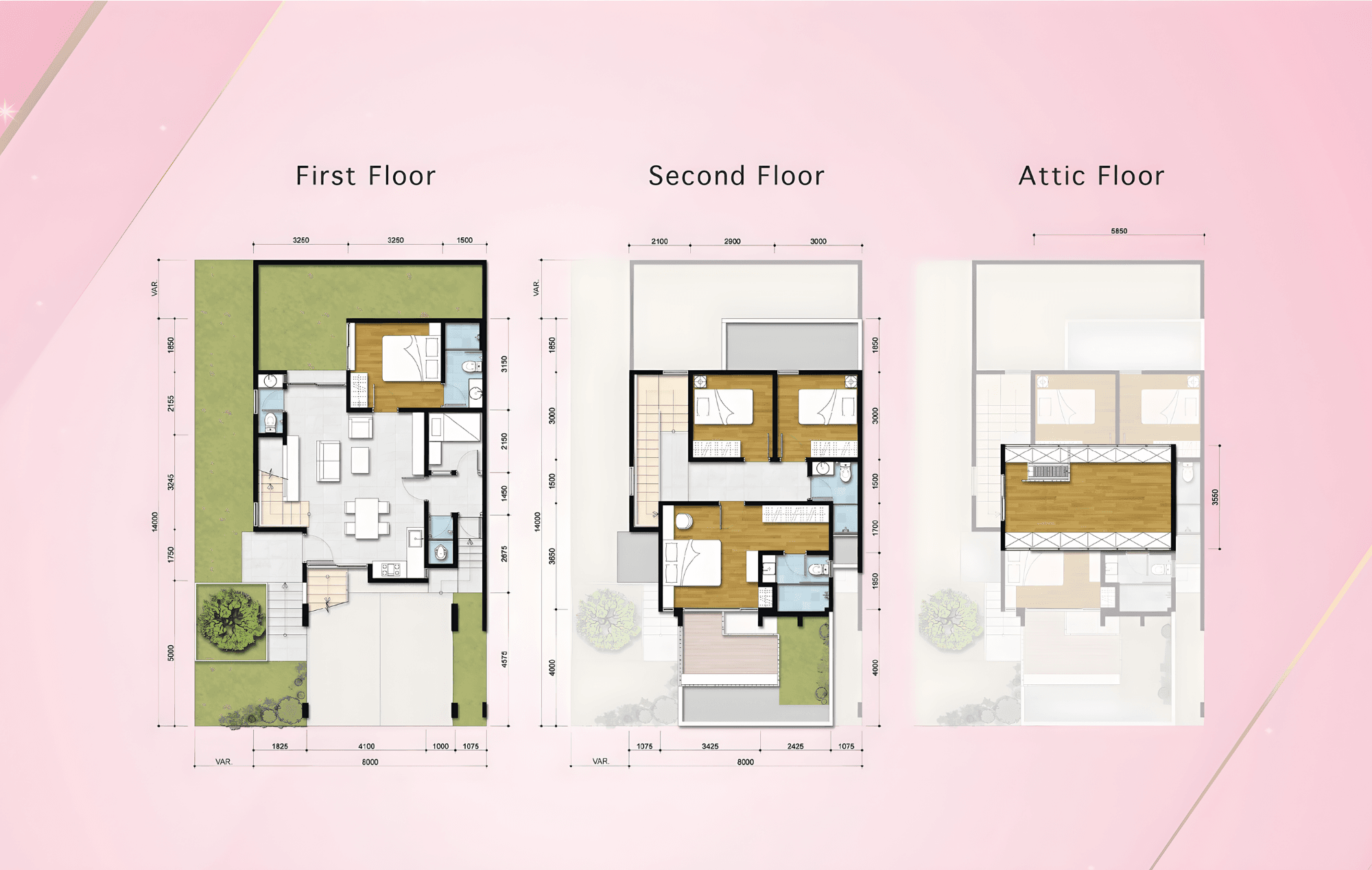 Denah lay out tipe 8-The Blizfield-BSD City-Tangerang-Rumah dengan Sky Balcony