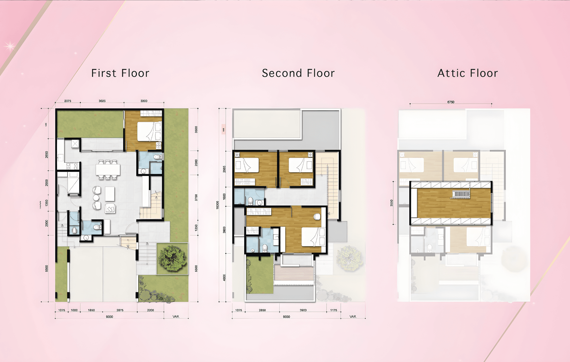 denah lay out tipe 9-The Blizfield-BSD City-Tangerang-Rumah dengan Sky Balcony