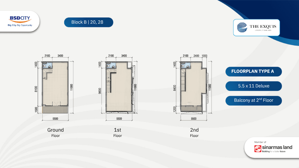 Floorplan Type A-Ruko The Exquis-BSD City-Tangerang-Ruko terbaik di Tangerang-Ruko paling strategis di Serpong Tangerang