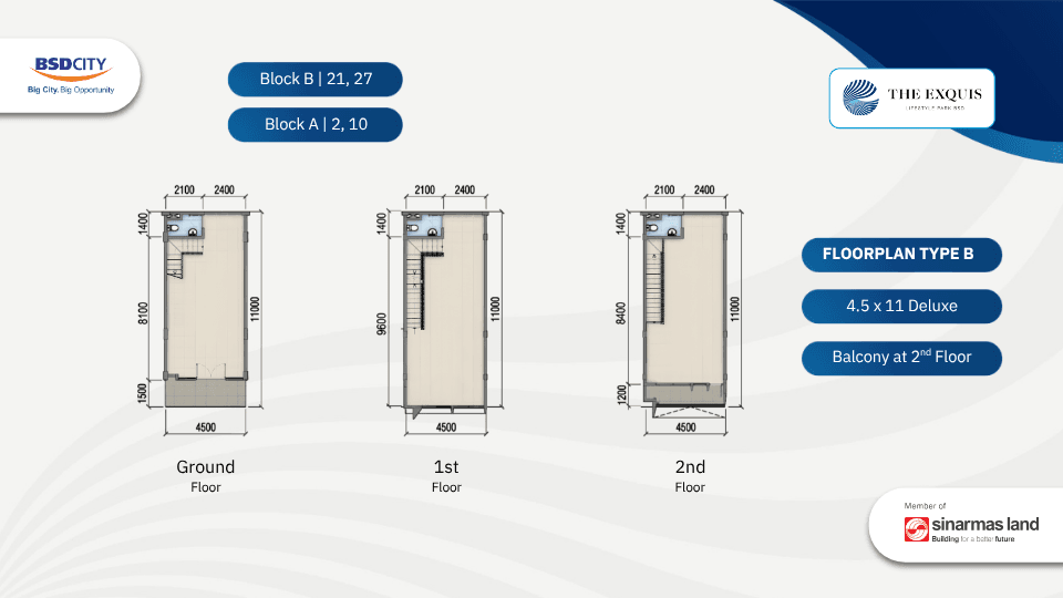 Floorplan Type B-Ruko The Exquis-BSD City-Tangerang-Ruko terbaik di Tangerang-Ruko paling strategis di Serpong Tangerang