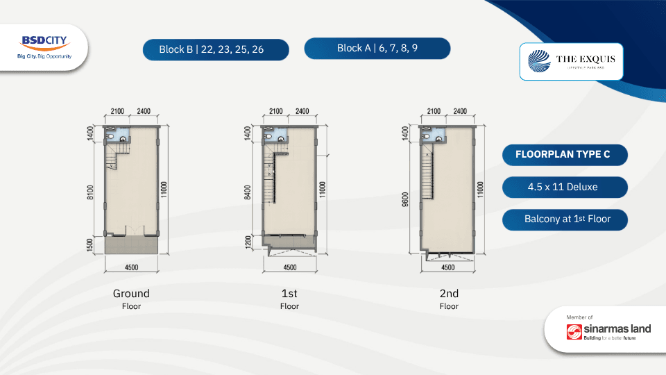 Floorplan Type C-Ruko The Exquis-BSD City-Tangerang-Ruko terbaik di Tangerang-Ruko paling strategis di Serpong Tangerang