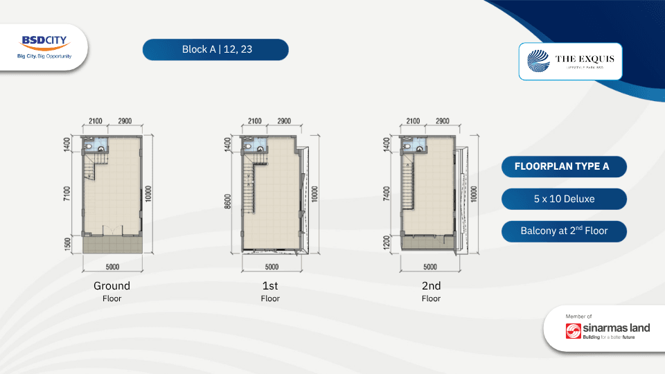 Floorplan Type A-Ruko The Exquis-BSD City-Tangerang-Ruko terbaik di Tangerang-Ruko paling strategis di Serpong Tangerang