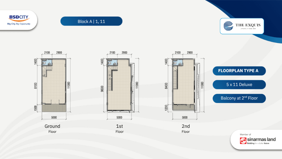 Floorplan Type A-Ruko The Exquis-BSD City-Tangerang-Ruko terbaik di Tangerang-Ruko paling strategis di Serpong Tangerang