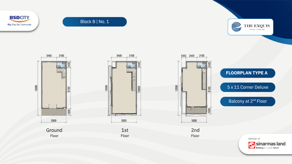 Floorplan Type A-Ruko The Exquis-BSD City-Tangerang-Ruko terbaik di Tangerang-Ruko paling strategis di Serpong Tangerang