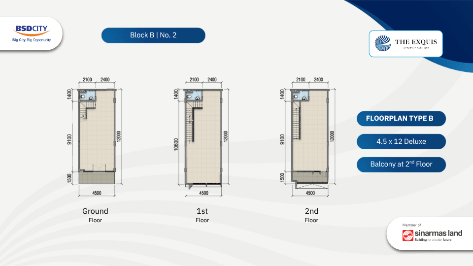 Floorplan Type B-Ruko The Exquis-BSD City-Tangerang-Ruko terbaik di Tangerang-Ruko paling strategis di Serpong Tangerang