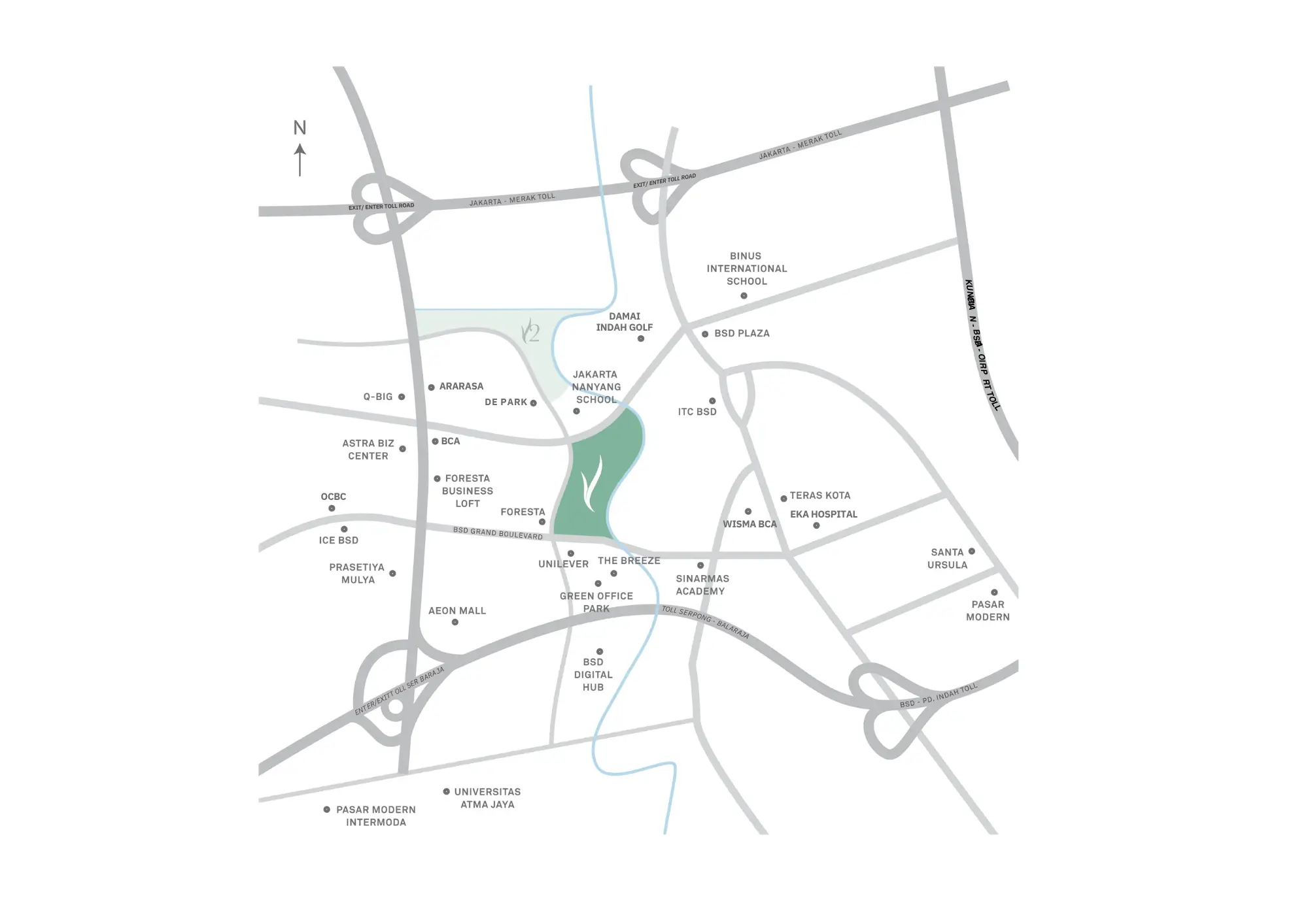 BSD City-NavaPark-Island Villa-Map Lokasi